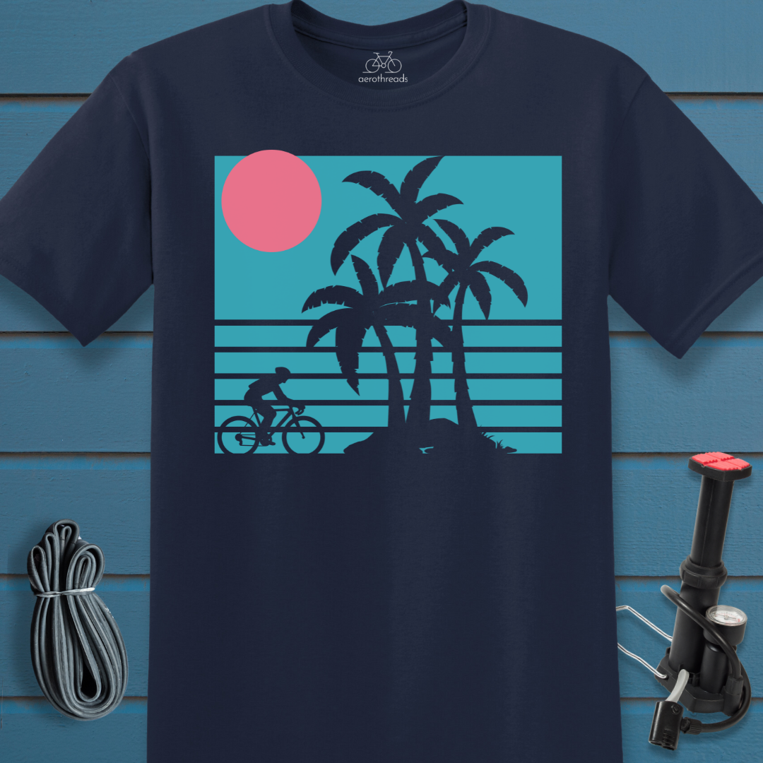 Rider in front of palm trees t-shirt