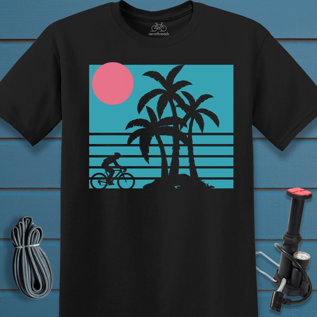 Rider in front of palm trees t-shirt