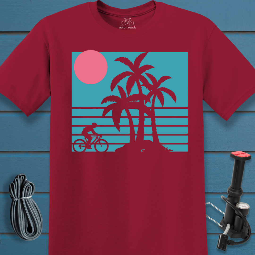 Rider in front of palm trees t-shirt