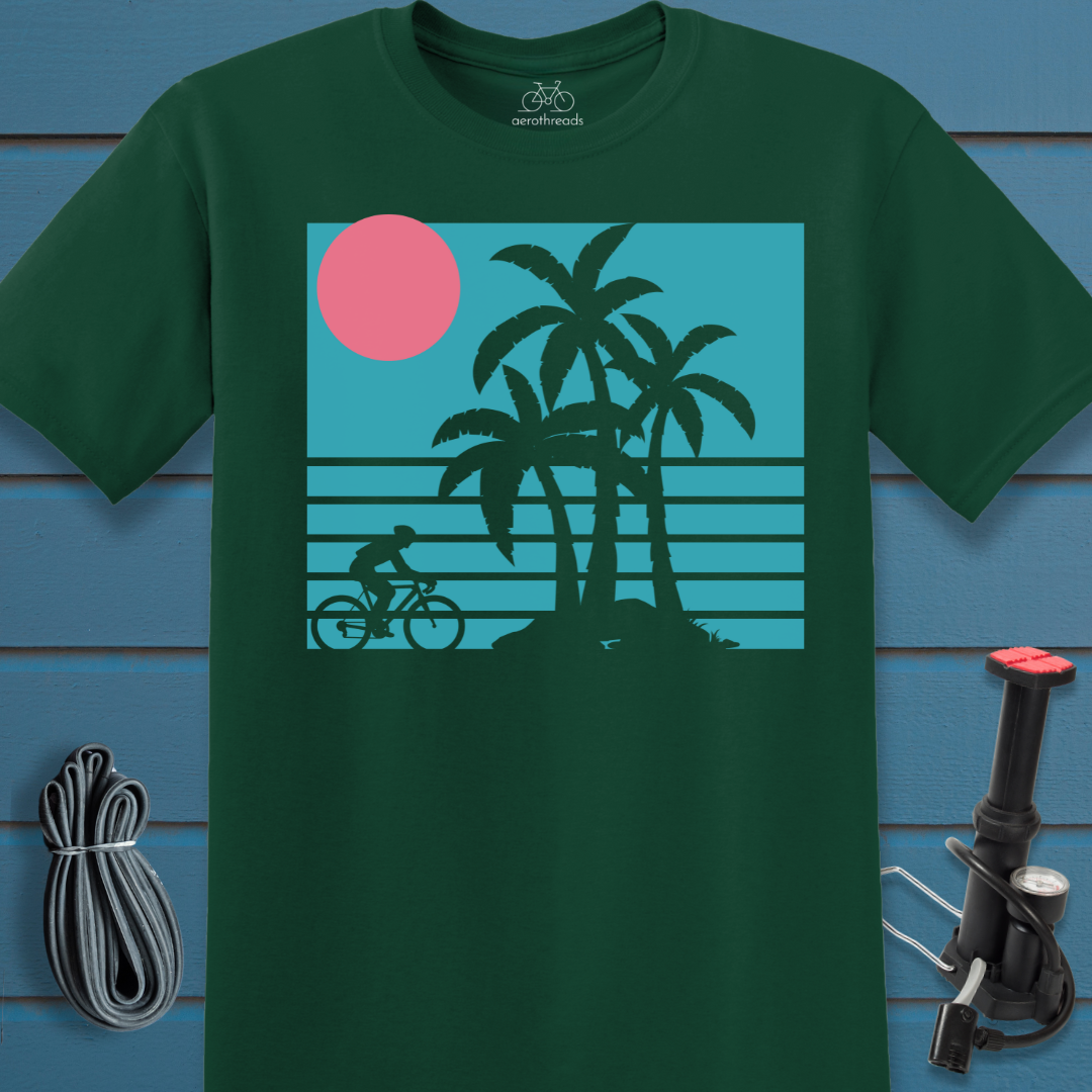 Rider in front of palm trees t-shirt