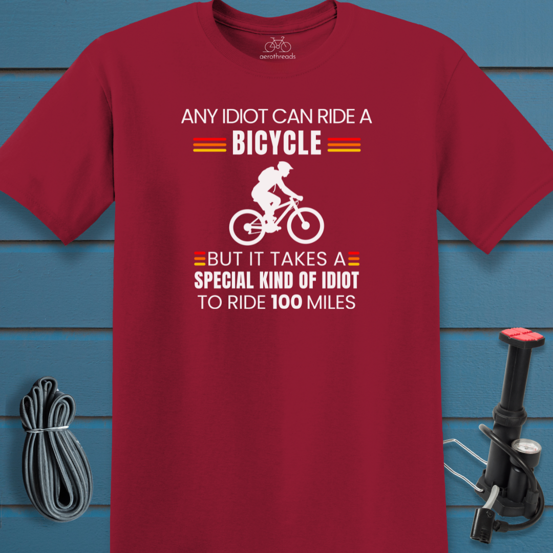 100 mile idiot t-shirt