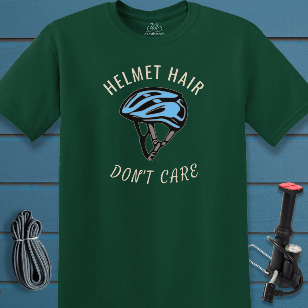 Helmet hair don't care t-shirt