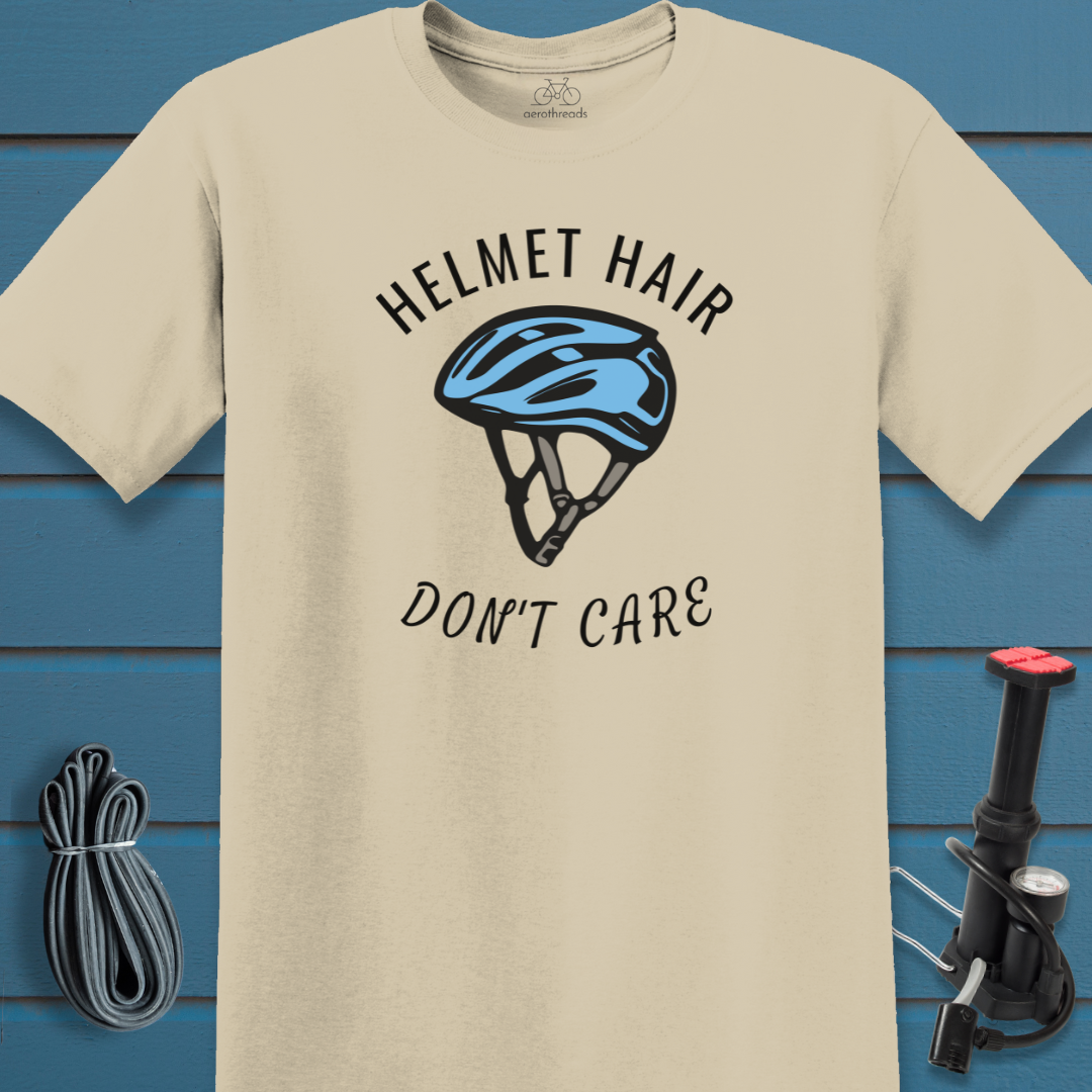Helmet hair don't care t-shirt