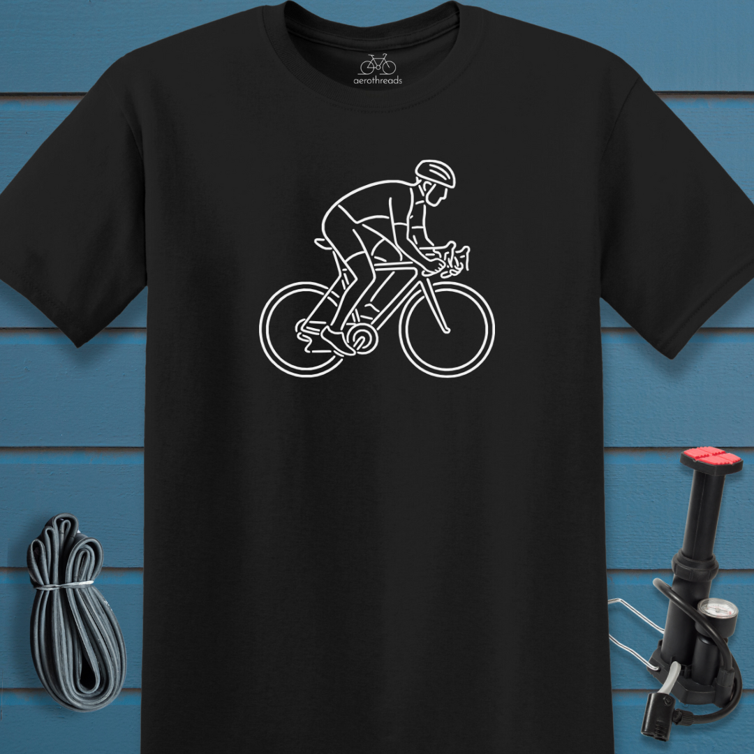 Sketch of cyclist t-shirt