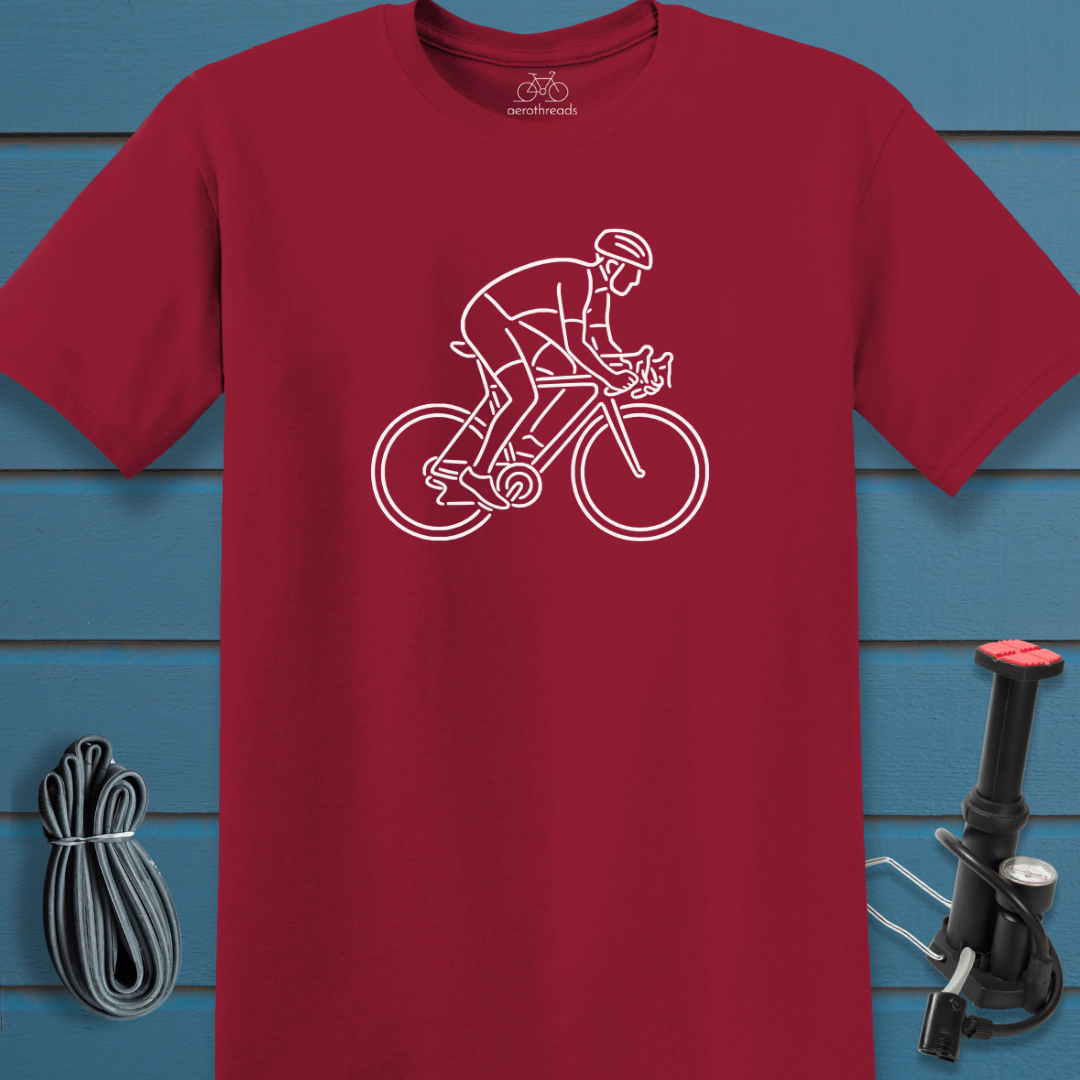 Sketch of cyclist t-shirt