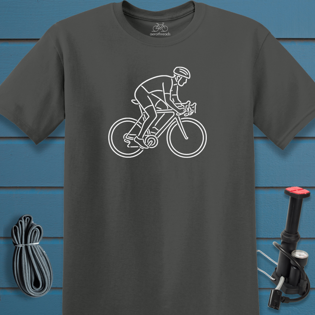 Sketch of cyclist t-shirt