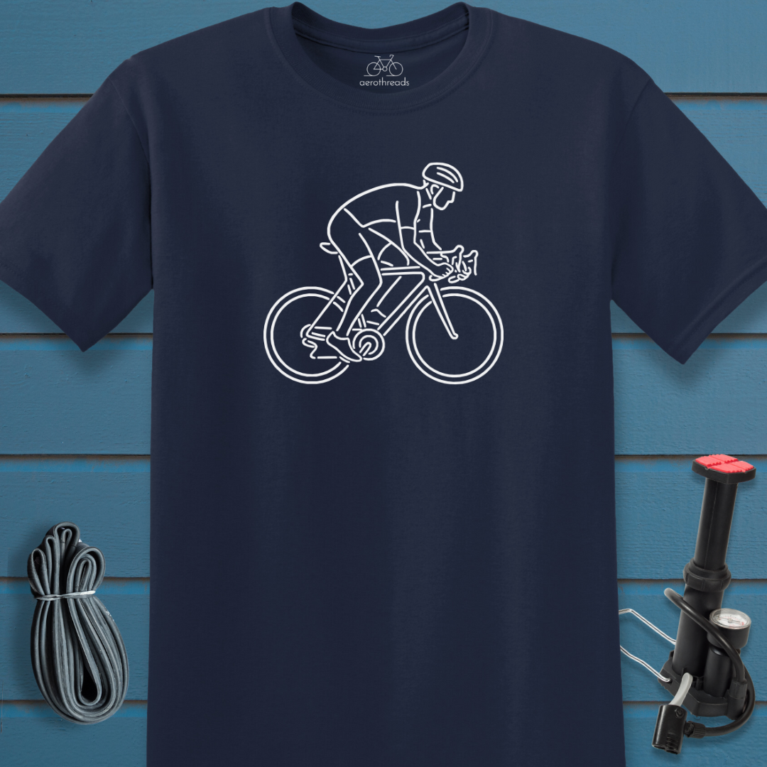 Sketch of cyclist t-shirt