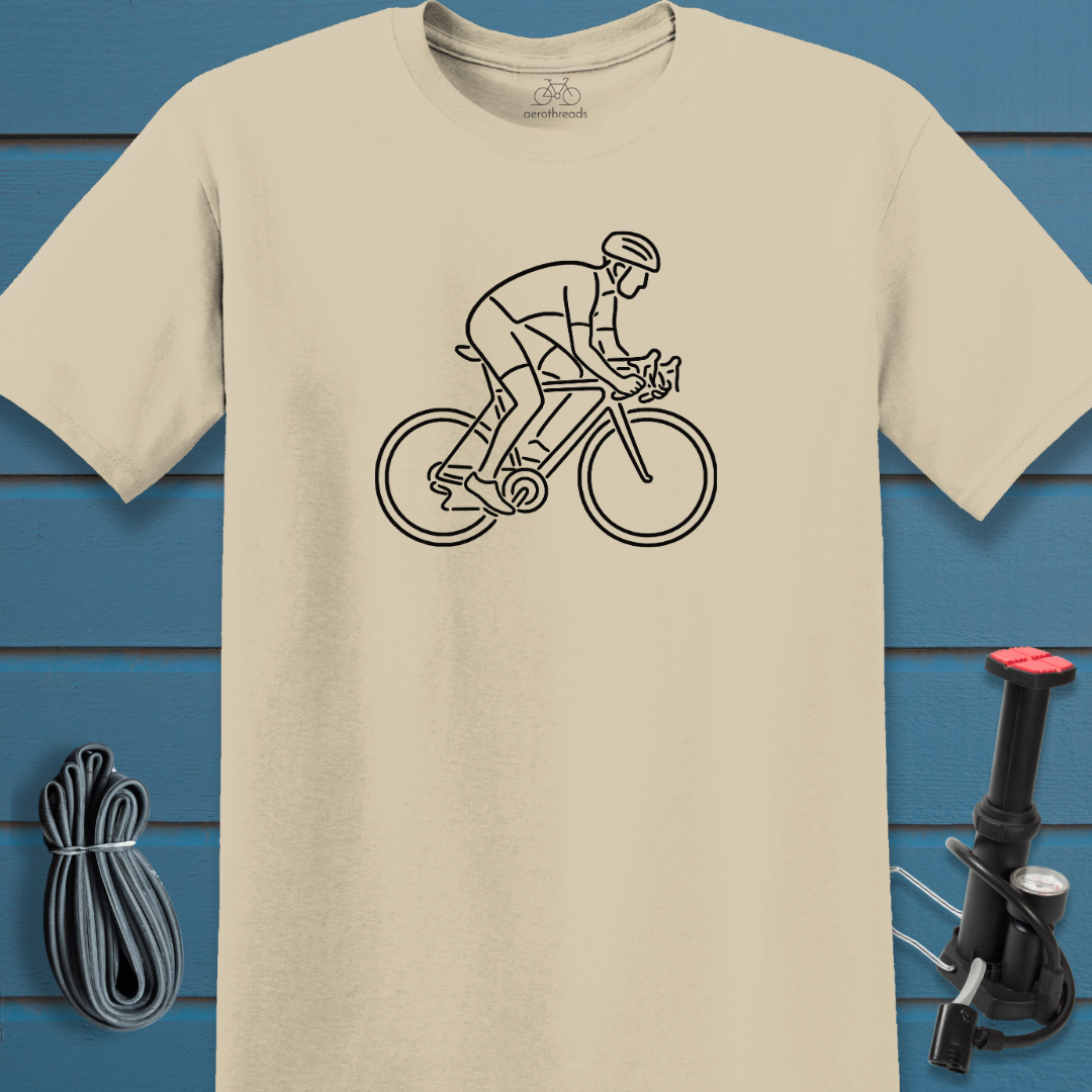 Sketch of cyclist t-shirt