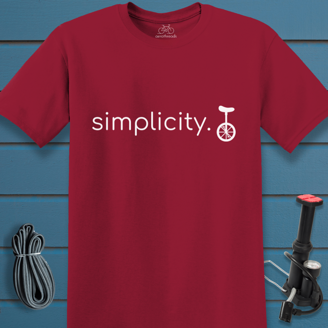 simplicity. unicycle. t-shirt