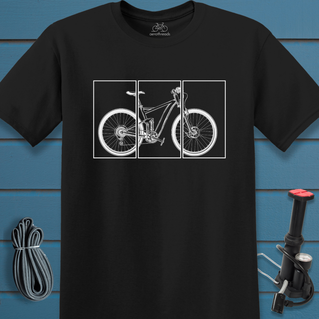3 panel bike silhouette t-shirt