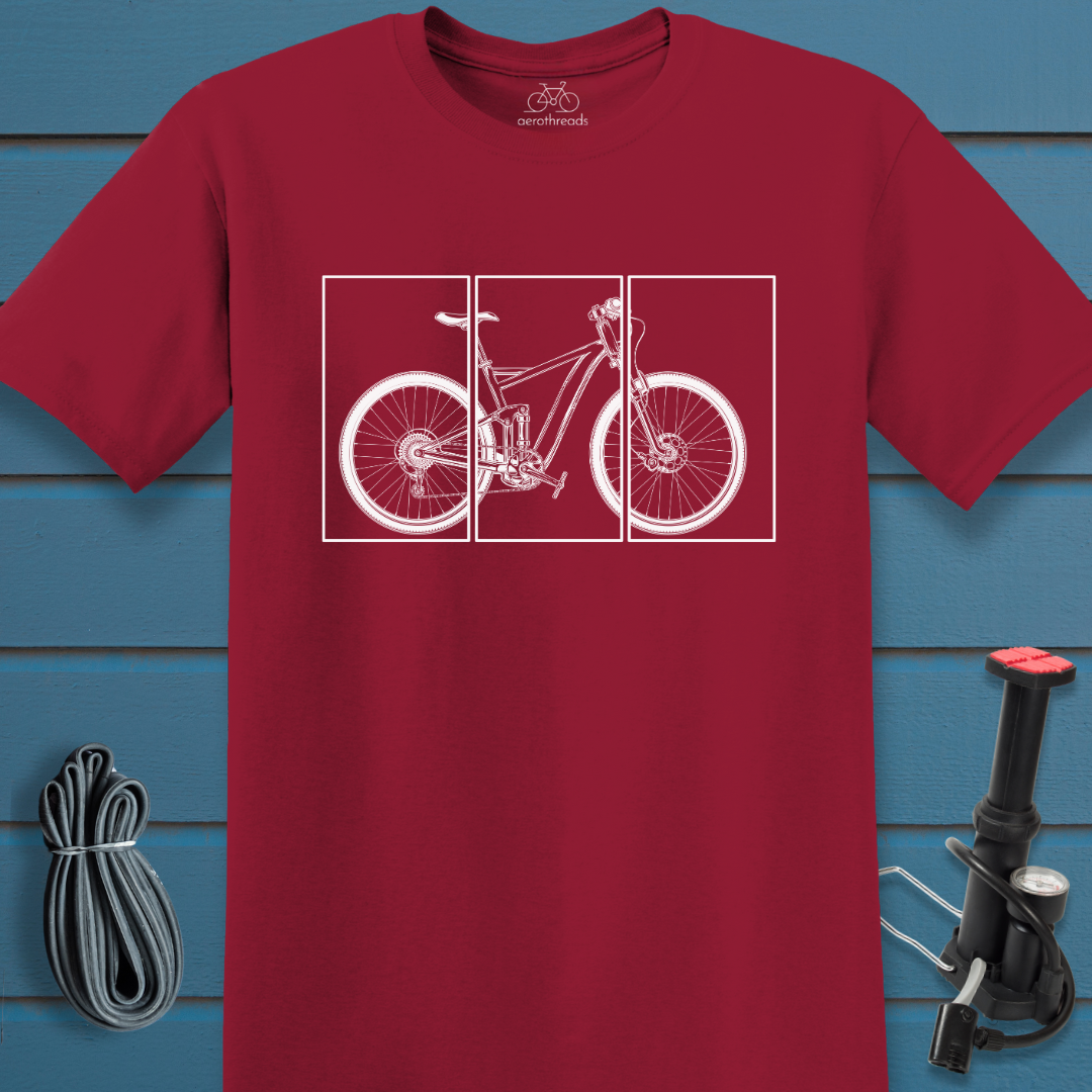3 panel bike silhouette t-shirt