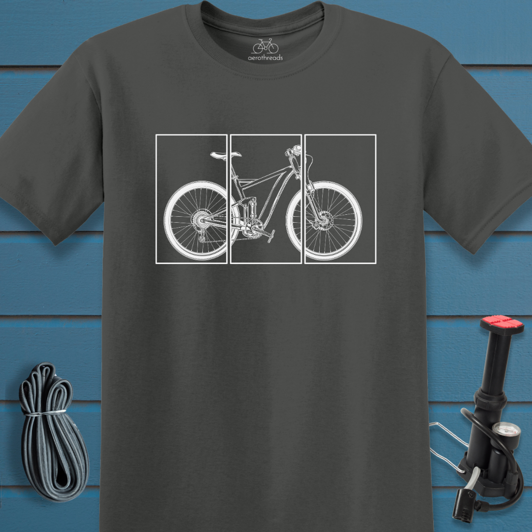 3 panel bike silhouette t-shirt
