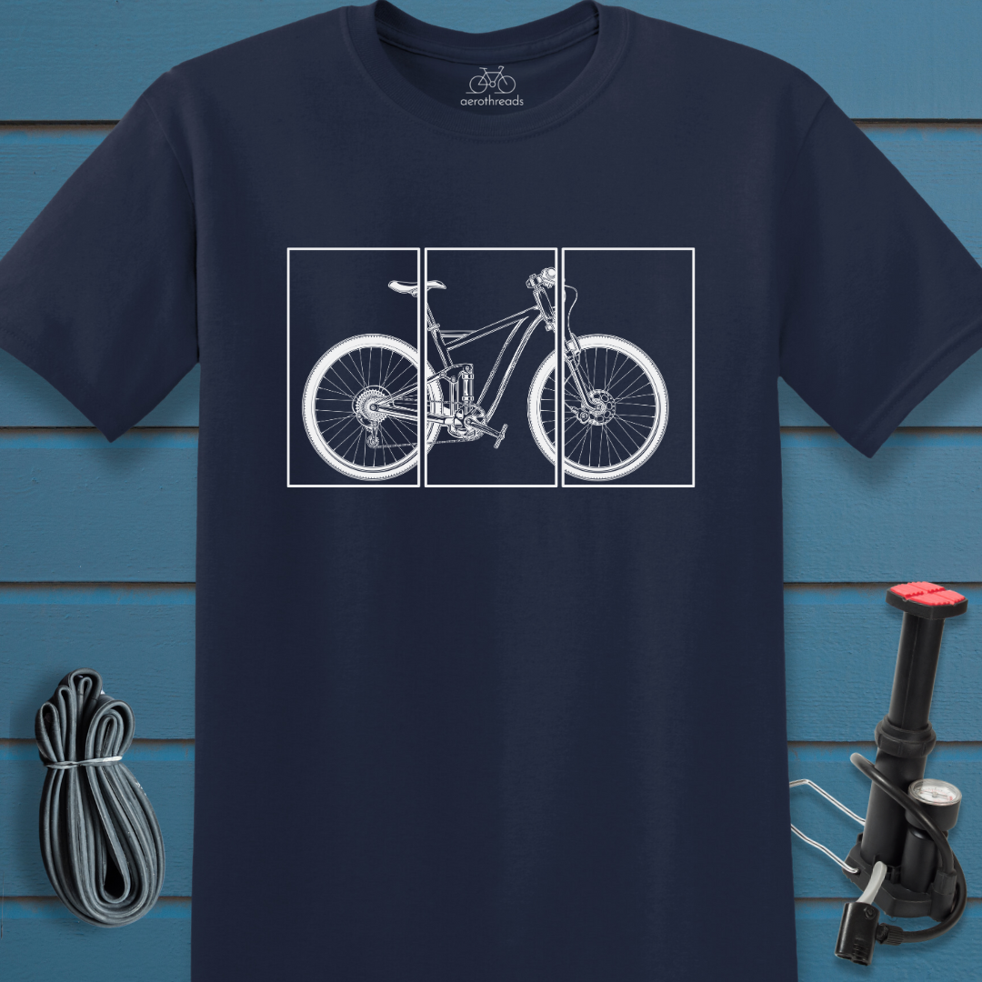 3 panel bike silhouette t-shirt