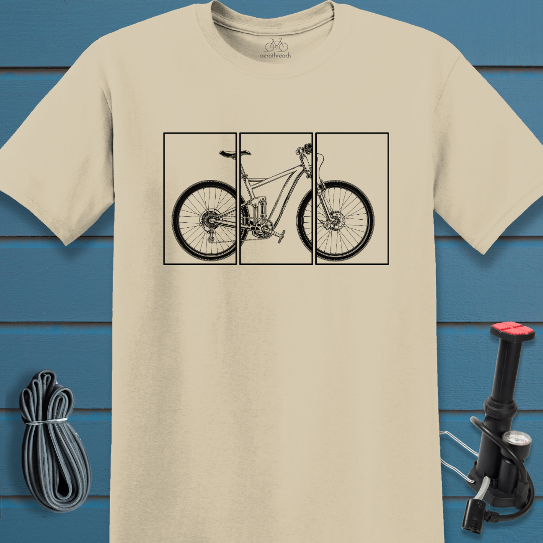 3 panel bike silhouette t-shirt