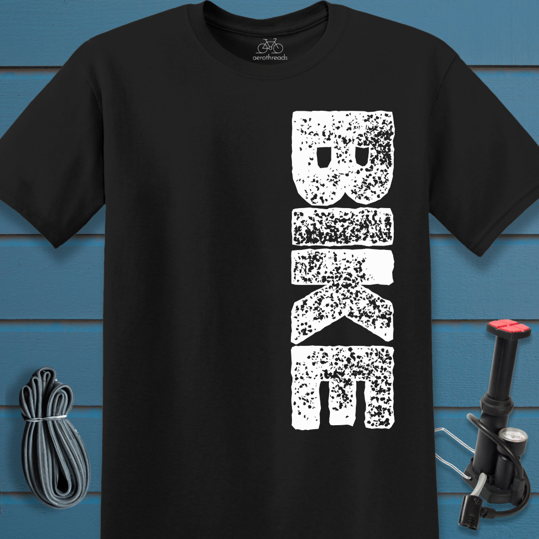 BIKE vertical text t-shirt