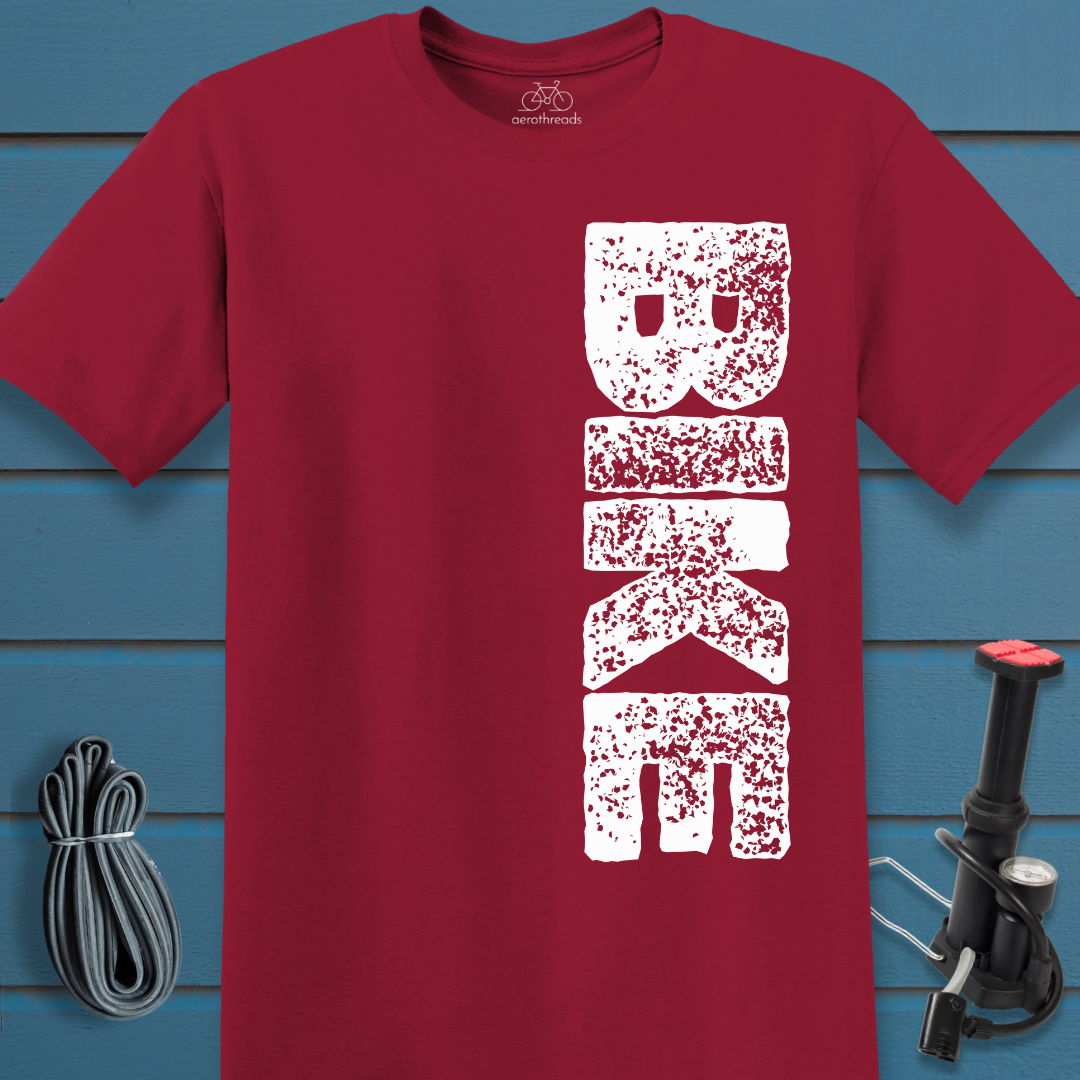BIKE vertical text t-shirt
