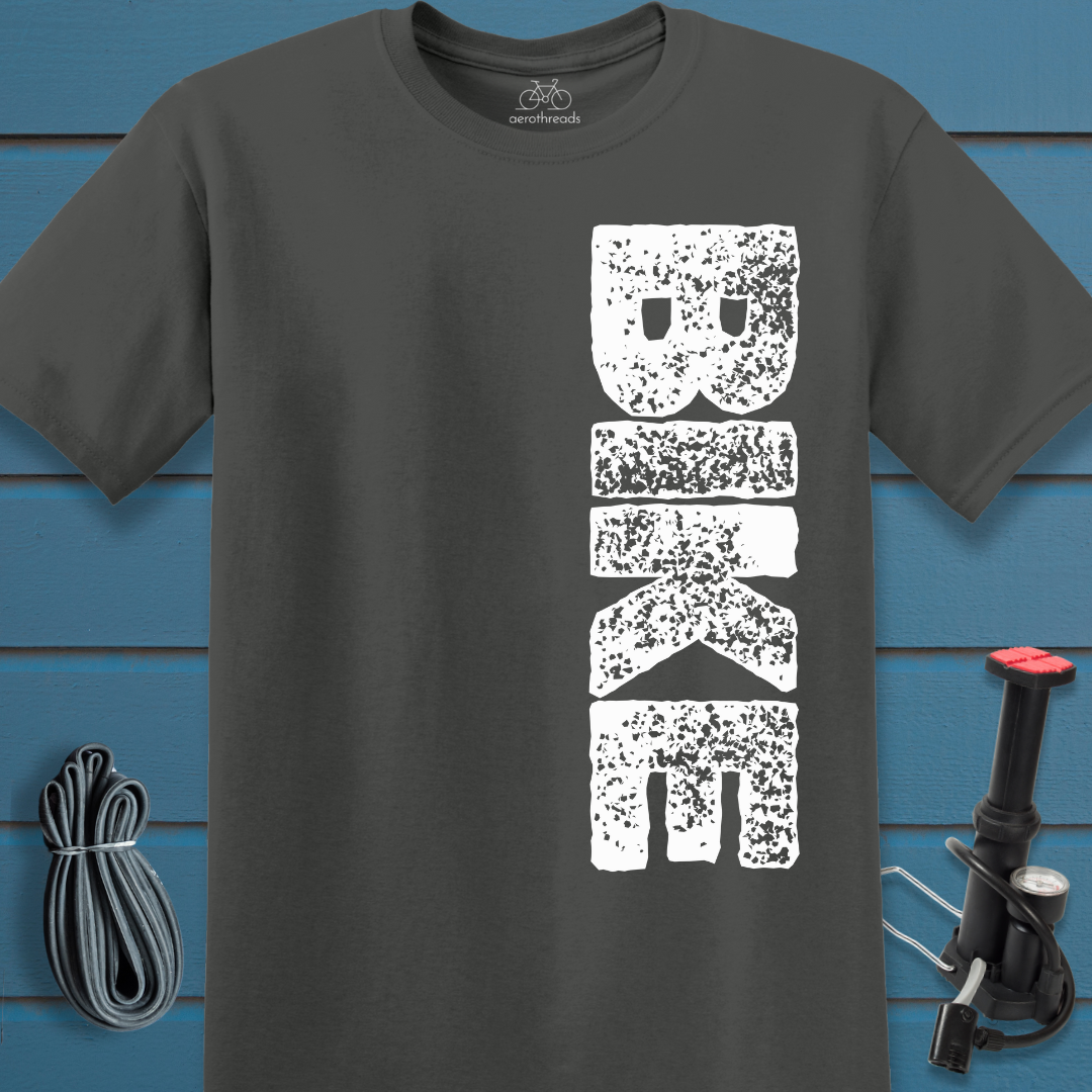 BIKE vertical text t-shirt