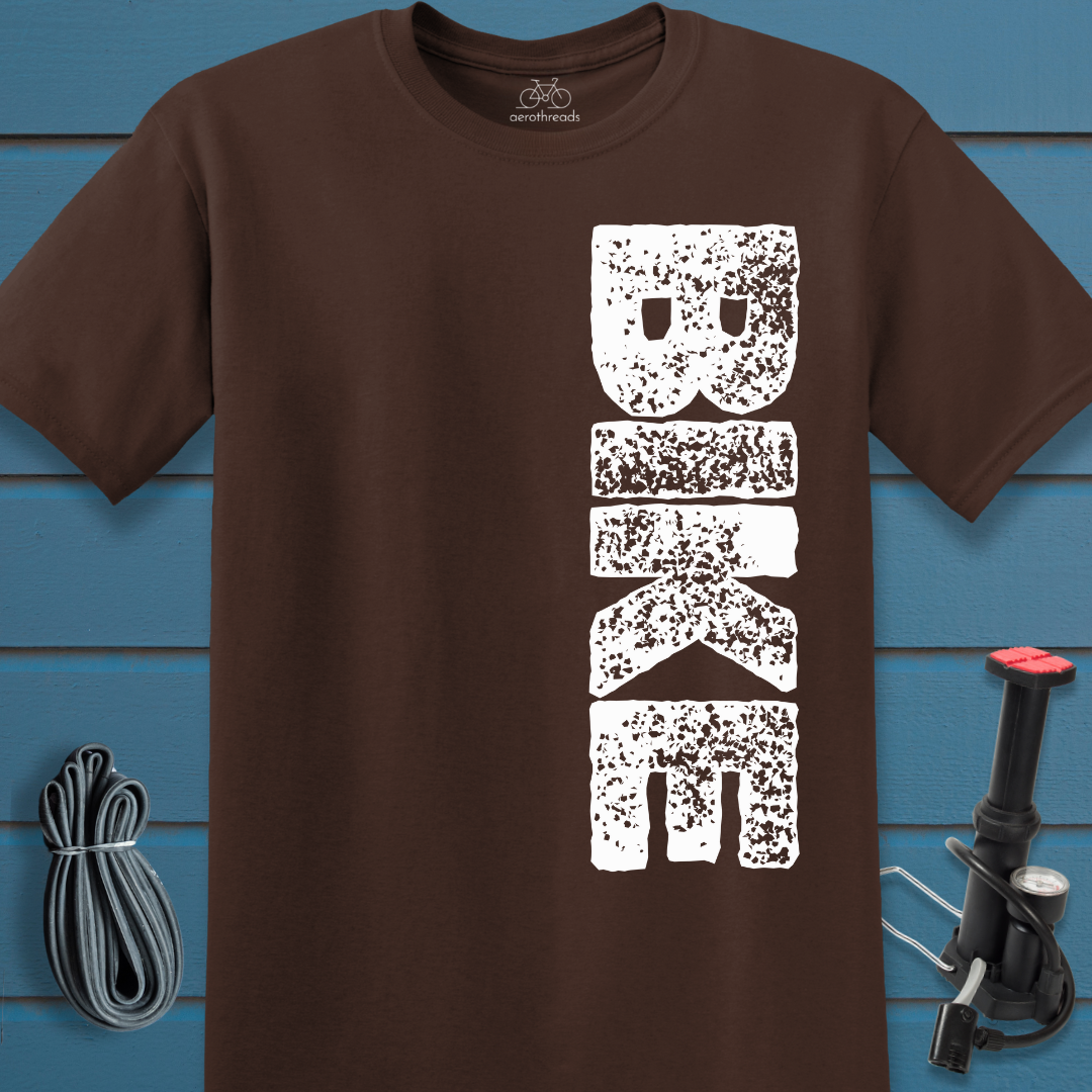 BIKE vertical text t-shirt