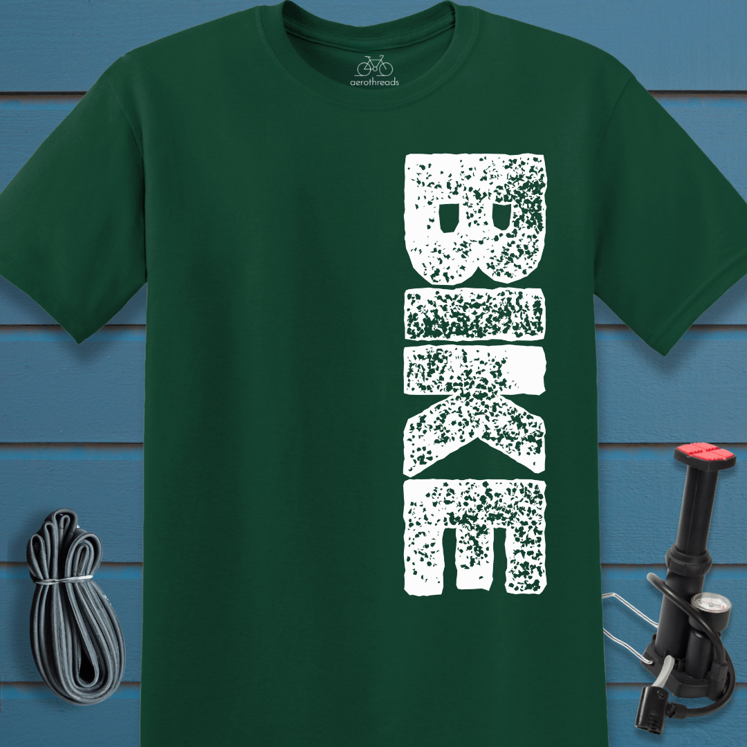 BIKE vertical text t-shirt