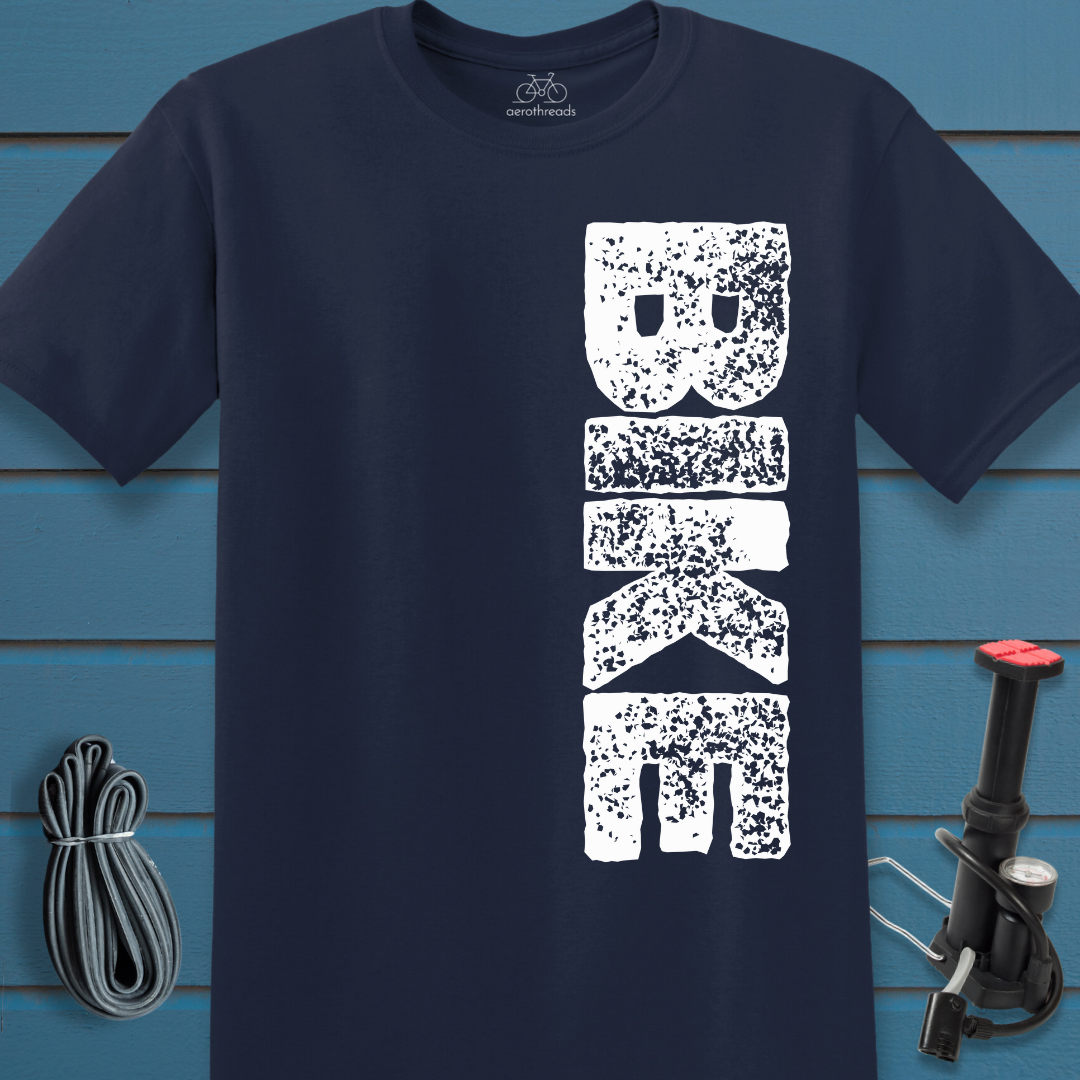 BIKE vertical text t-shirt