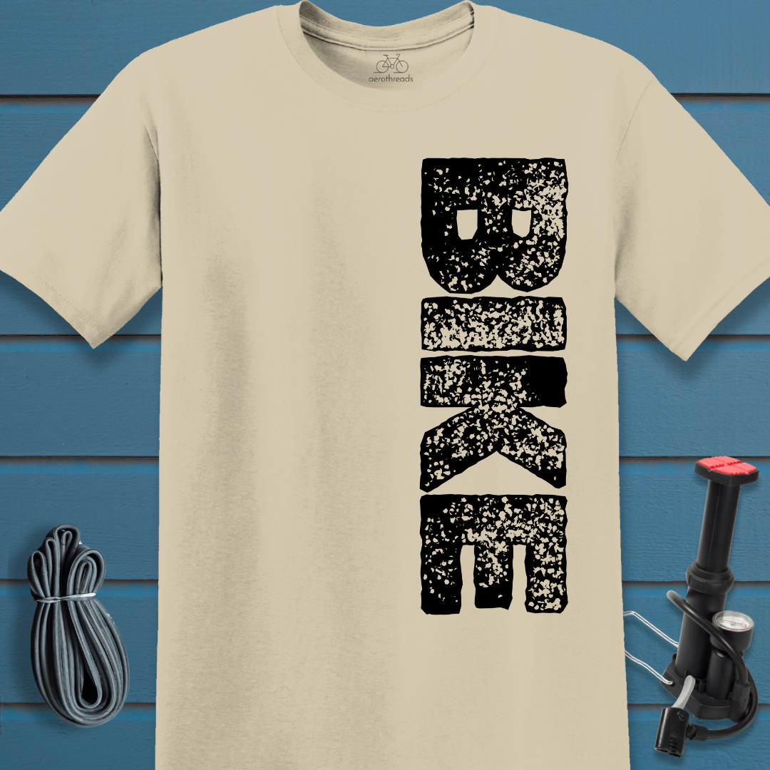 BIKE vertical text t-shirt