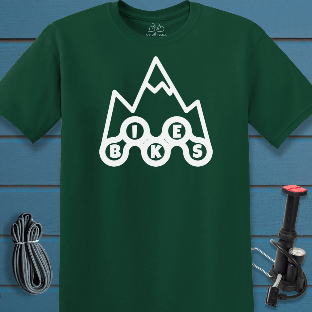 Bikes in chain thick outline t-shirt