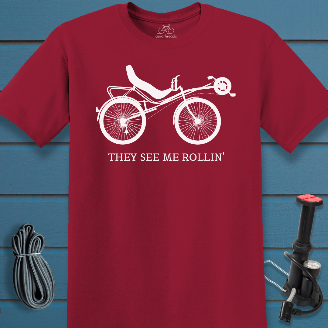 They see me rollin' recumbent t-shirt