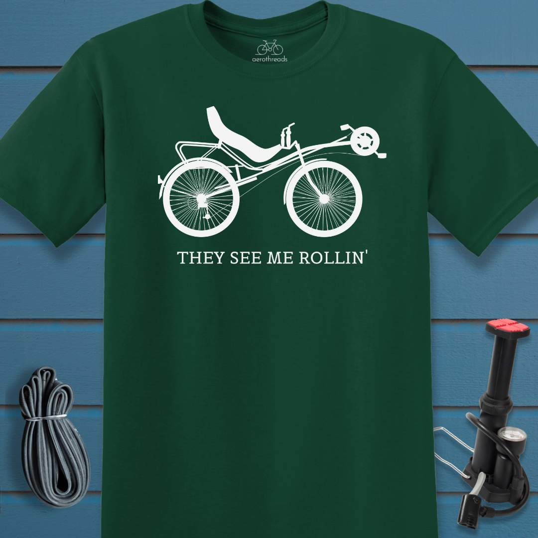 They see me rollin' recumbent t-shirt