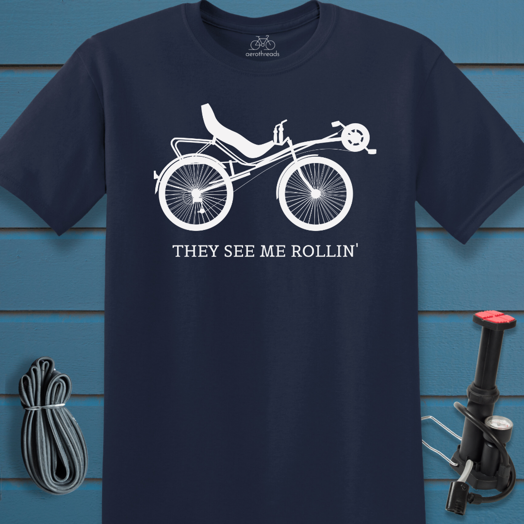 They see me rollin' recumbent t-shirt