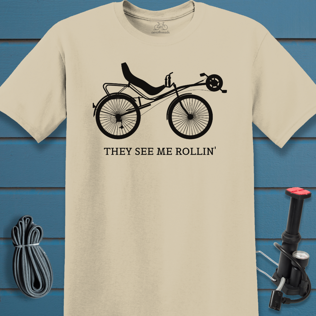 They see me rollin' recumbent t-shirt