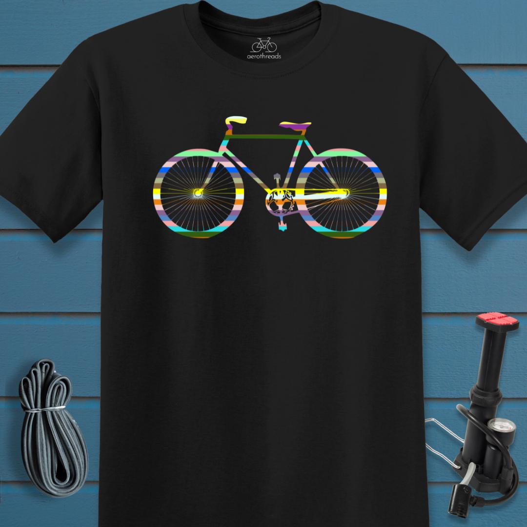 Multicolor stripe bike t-shirt