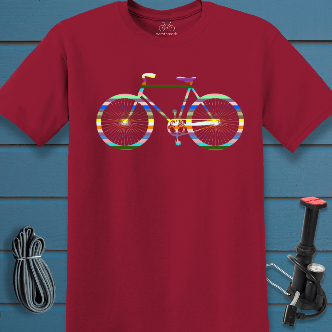 Multicolor stripe bike t-shirt