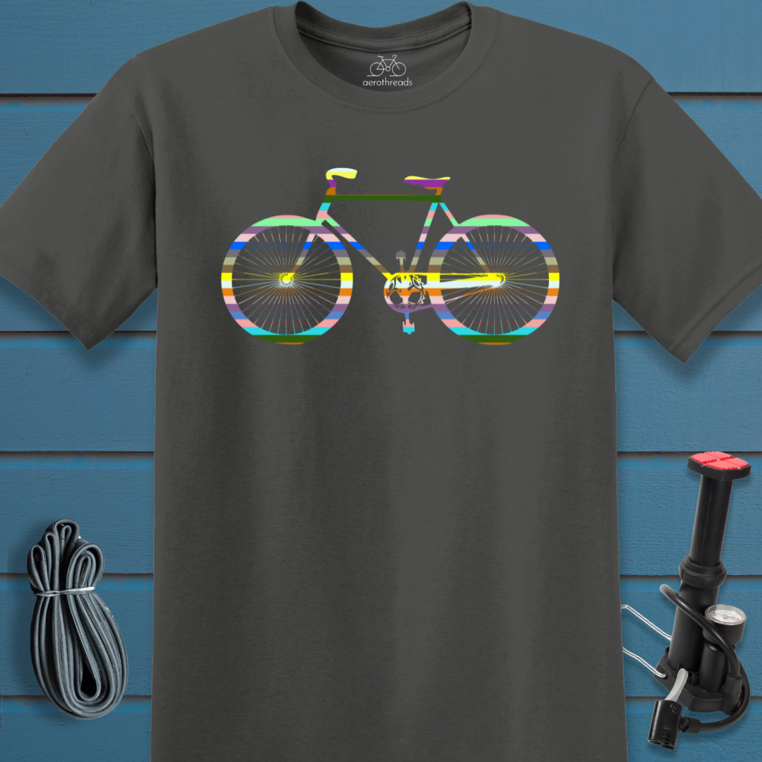Multicolor stripe bike t-shirt