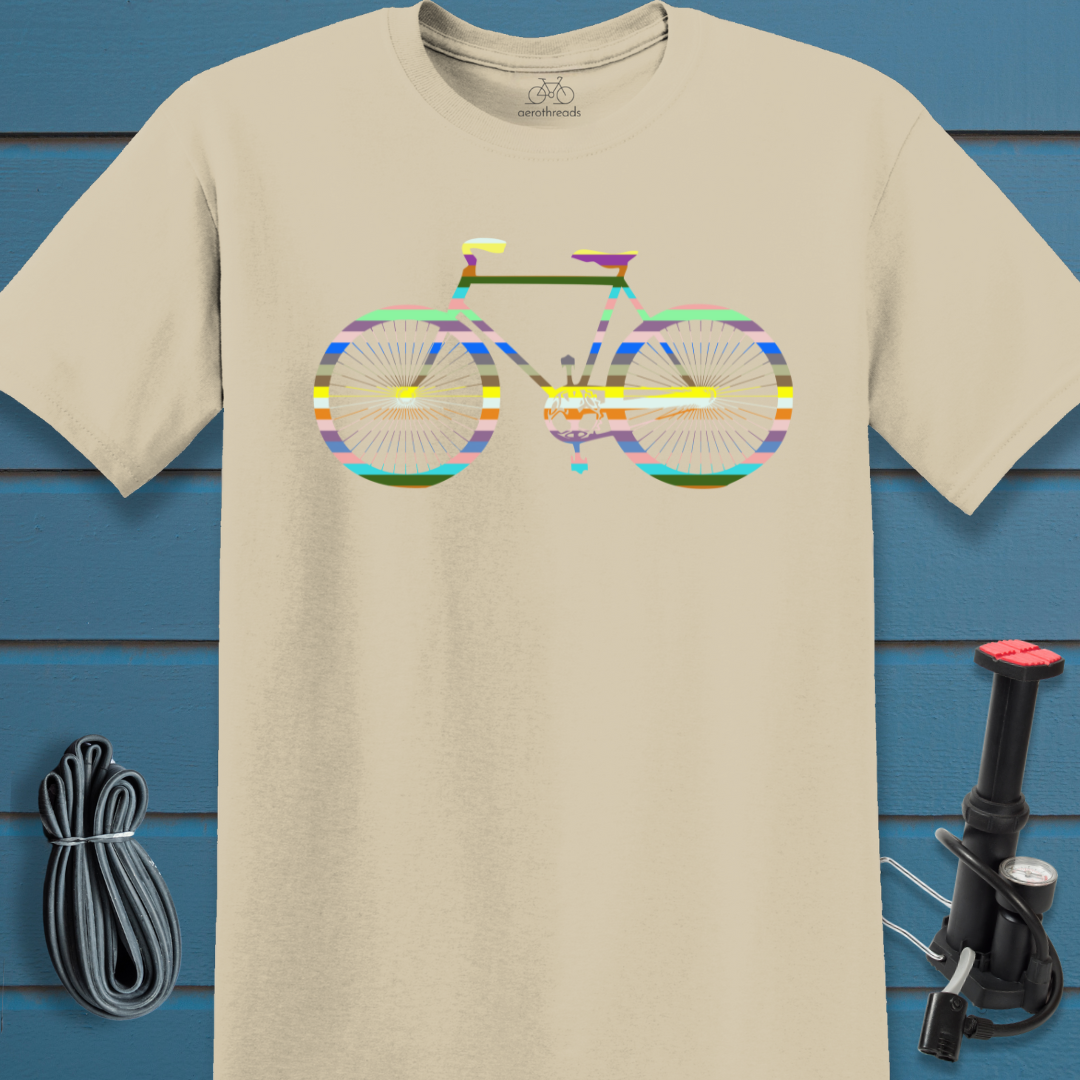 Multi-color Stripe Bike t-shirt