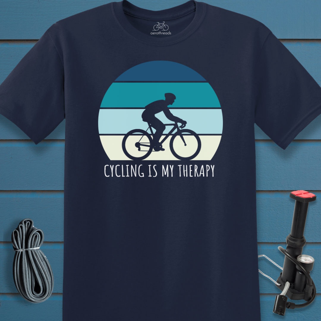 Cycling is my therapy t-shirt