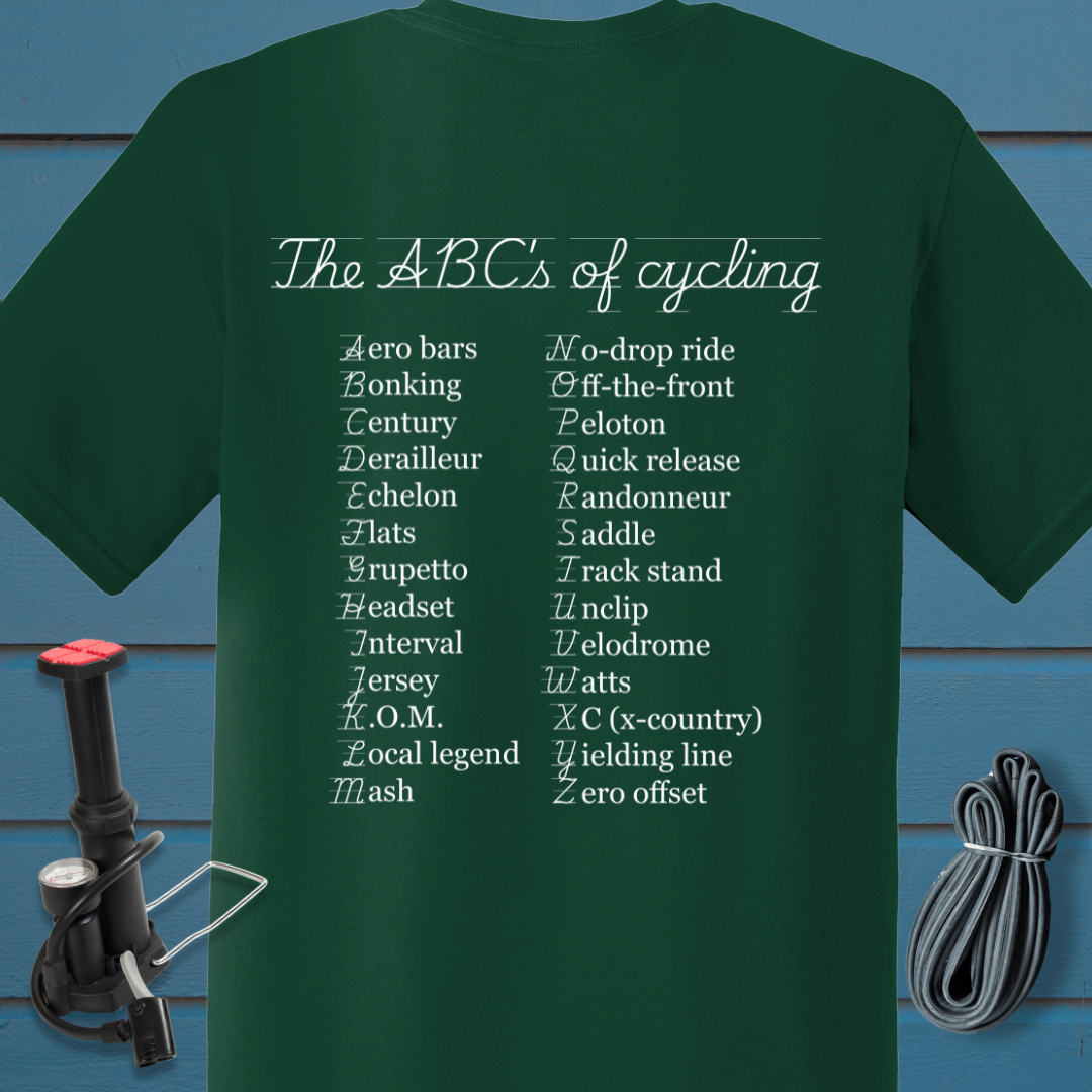 ABCs of cycling t-shirt (back design)