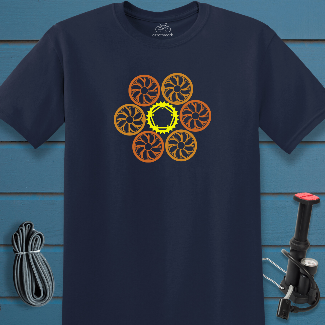 Flower wheel t-shirt
