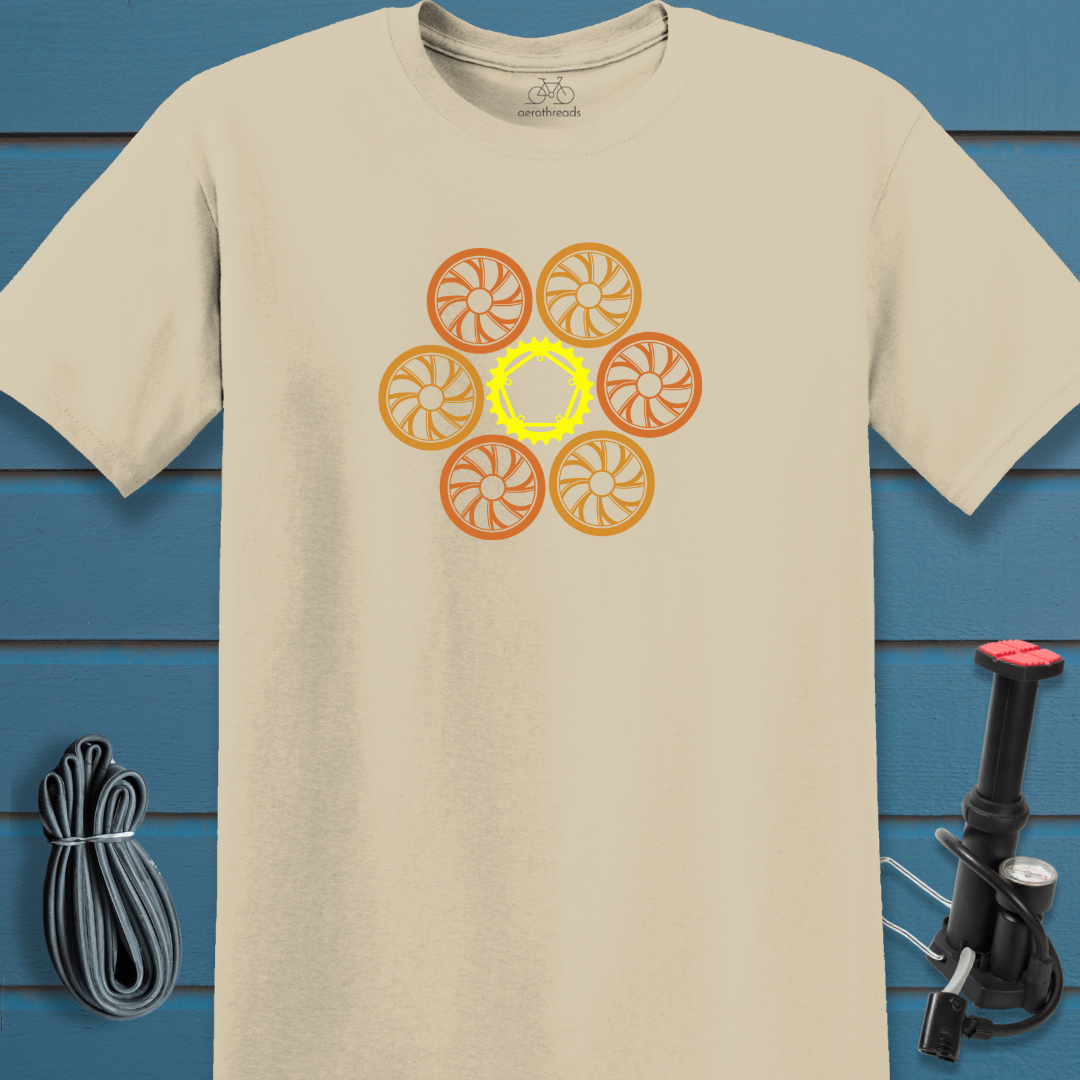 Flower wheel t-shirt