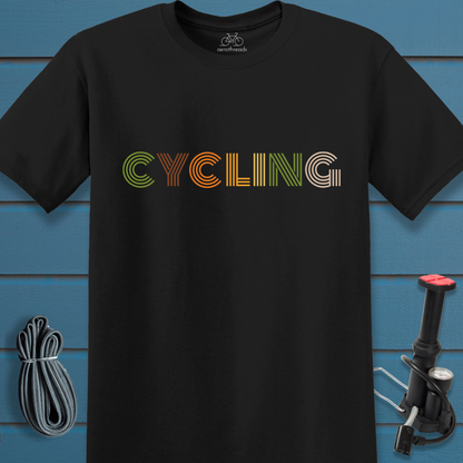 CYCLING in Retro Text t-shirt
