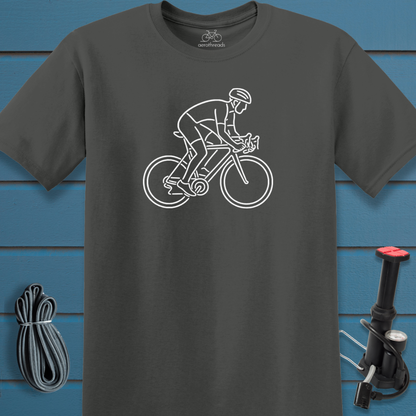 Sketch of cyclist t-shirt