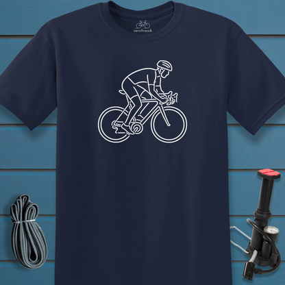 Sketch of cyclist t-shirt