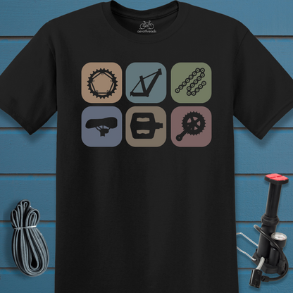 Six pieces on blocks t-shirt