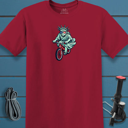 Lady Liberty rides t-shirt