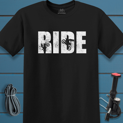 Dirtbikes on text RIDE t-shirt