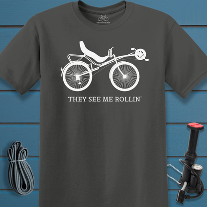 They see me rollin' recumbent t-shirt