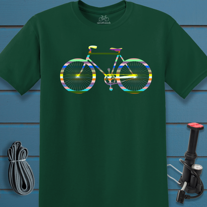 Multi-color Stripe Bike t-shirt