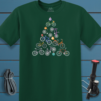 Bikes and baubles tree t-shirt